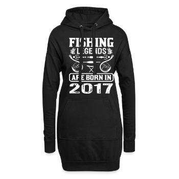 Fishing Legends Are Born In 2017 - Hoodie-Kleid - Schwarz - Vorne