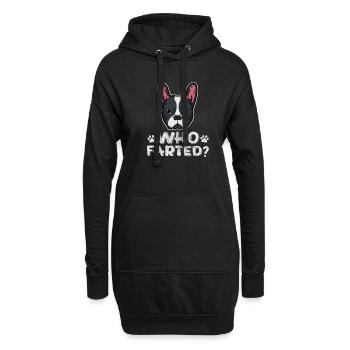 Boston Terrier - Hoodie-Kleid - Schwarz - Vorne