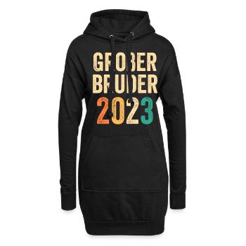 Bruder 2023 Schwanger Werdender Bruder - Hoodie-Kleid - Schwarz - Vorne