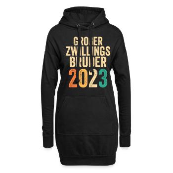 Bruder 2023 Schwanger Zwilling Werdender Bruder - Hoodie-Kleid - Schwarz - Vorne