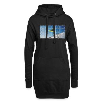 snowboarding - Hoodie-Kleid - Schwarz - Vorne