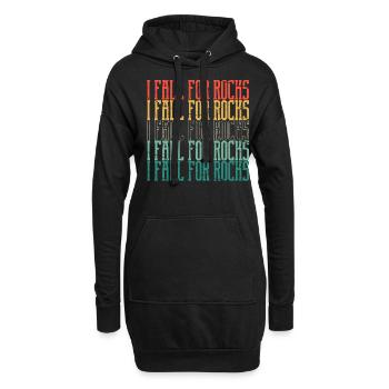Drôle de géologue à la chasse aux pierres - Sweat-shirt à capuche long Femme - noir - Devant