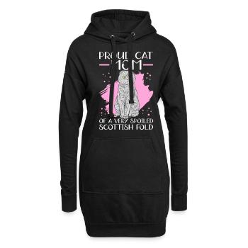 Écossais Chat à oreilles pliantes Maman Cat Maman Cadeau - Sweat-shirt à capuche long Femme - noir - Devant