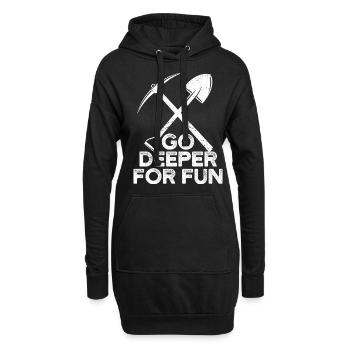 Drôle de géologue à la chasse aux pierres - Sweat-shirt à capuche long Femme - noir - Devant