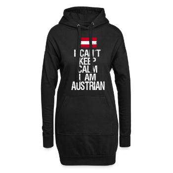 Je ne peux pas rester calme Je suis autrichien - Sweat-shirt à capuche long Femme - noir - Devant