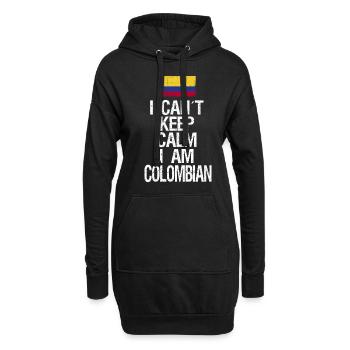 Je ne peux pas rester calme Je suis colombien - Sweat-shirt à capuche long Femme - noir - Devant