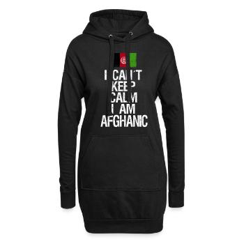 Je ne peux pas rester calme Je suis afghane - Sweat-shirt à capuche long Femme - noir - Devant