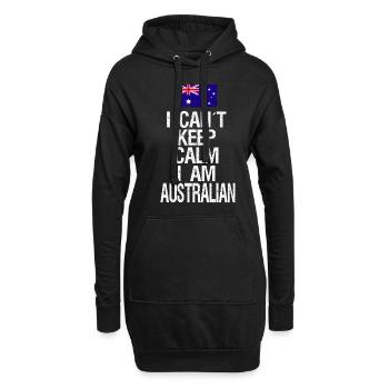 Je ne peux pas rester calme Je suis australien - Sweat-shirt à capuche long Femme - noir - Devant