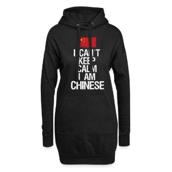 Je n’arrive pas à rester calme Je suis chinois - Sweat-shirt à capuche long Femme - noir - Devant