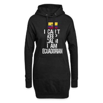 Je ne peux pas rester calme Je suis équatorien - Sweat-shirt à capuche long Femme - noir - Devant