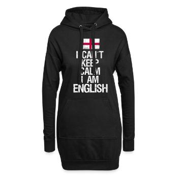 Je ne peux pas rester calme Je suis anglais - Sweat-shirt à capuche long Femme - noir - Devant