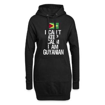 Je ne peux pas rester calme Je suis Guyaner - Sweat-shirt à capuche long Femme - noir - Devant