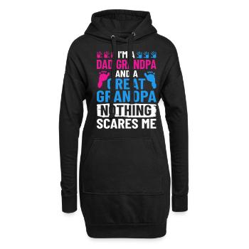 arrière-grand-père grand-père arrière-grands-parents grand-père - Sweat-shirt à capuche long Femme - noir - Devant