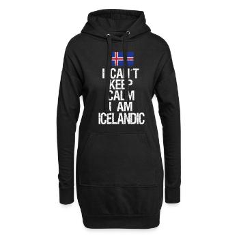 Je ne peux pas rester calme Je suis Islandais - Sweat-shirt à capuche long Femme - noir - Devant