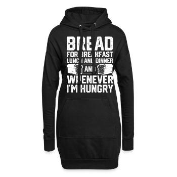 Lustiger Brotbacken-Bäcker - Hoodie-Kleid - Schwarz - Vorne
