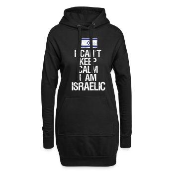 Je ne peux pas rester calme Je suis Isreali - Sweat-shirt à capuche long Femme - noir - Devant
