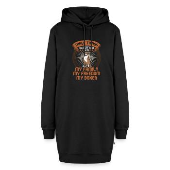 Boxer Hund Hunde Deutscher Boxer Geschenk - Hoodie-Kleid - Schwarz - Vorne