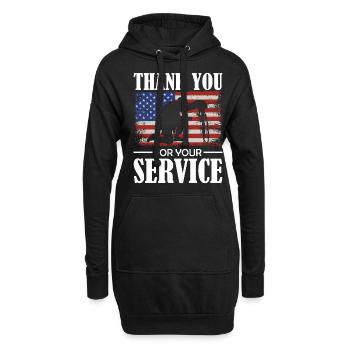 Journée des anciens combattants - Merci pour votre service - Patrio - Sweat-shirt à capuche long Femme - noir - Devant
