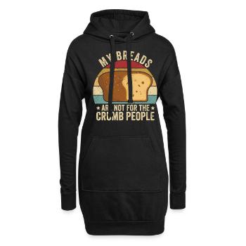 Drôle de boulanger - Sweat-shirt à capuche long Femme - noir - Devant