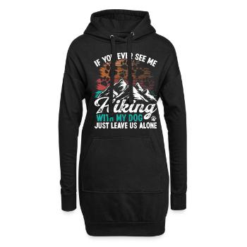 Dog Mom Hiking with Dog Mountaineer Mount Climber - Hoodie-Kleid - Schwarz - Vorne