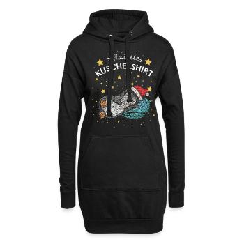 Offizielles Kuschelshirt Weihnachtsmütze Pinguin - Hoodie-Kleid - Schwarz - Vorne
