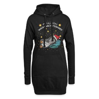 Offizielles Weihnachtsshirt Weihnachtsmütze - Hoodie-Kleid - Schwarz - Vorne