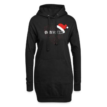 Gymnastique Gymnastique Gymnaste Chapeau de Noël Noël - Sweat-shirt à capuche long Femme - noir - Devant