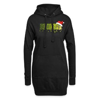 Go Vegan Veganer Veganerin Weihnachtszeit Nikolaus - Hoodie-Kleid - Schwarz - Vorne