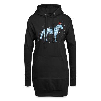 Propriétaire de chevaux Motif de Noël Chapeau de Père Noël - Sweat-shirt à capuche long Femme - noir - Devant