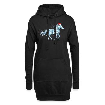 Horse Ponies Horse Girl Christmas Outfit Noël - Sweat-shirt à capuche long Femme - noir - Devant