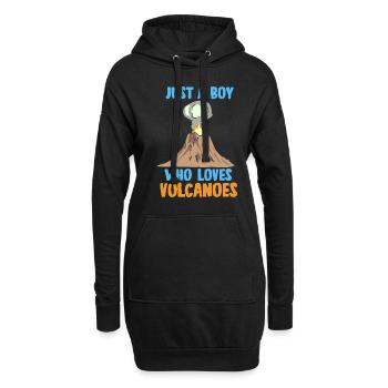 Garçon qui aime les volcans Géologue Rockhounding - Sweat-shirt à capuche long Femme - noir - Devant