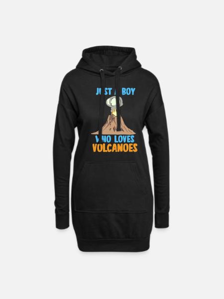 Junge Der Vulkane Liebt Rockhounding Geologe - Hoodie-Kleid - Schwarz
