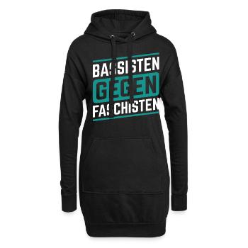 Bassisten gegen Rassisten Bassspieler gegen Rechts - Hoodie-Kleid - Schwarz - Vorne