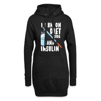 Diabetes Insulin Diabetiker - Hoodie-Kleid - Schwarz - Vorne