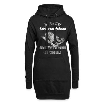 Schlitten fahren Rodeln Wintersport Weihnachten - Hoodie-Kleid - Schwarz - Vorne
