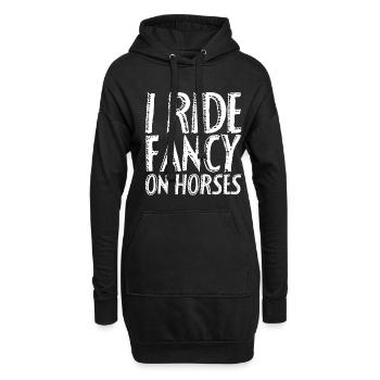 Je monte fantaisie sur des chevaux - Sweat-shirt à capuche long Femme - noir - Devant