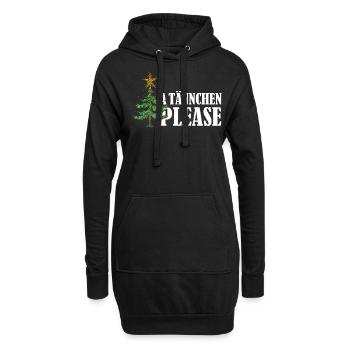 Ä Tännchen please Weihnachtsbaum Weihnachten Xmas - Hoodie-Kleid - Schwarz - Vorne