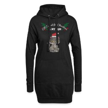 Katze Katzen Weihnachtsmuffel Anti Weihnachten - Hoodie-Kleid - Schwarz - Vorne