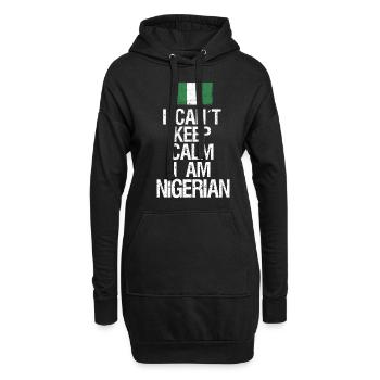 Je ne peux pas rester calme Je suis nigérian - Sweat-shirt à capuche long Femme - noir - Devant