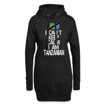 Je ne peux pas rester calme Je suis tanzanien - Sweat-shirt à capuche long Femme - noir - Devant