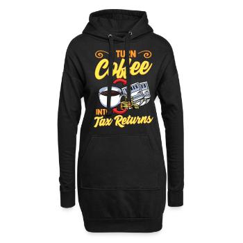 Café aux impôts Conseiller fiscal Comptable - Sweat-shirt à capuche long Femme - noir - Devant