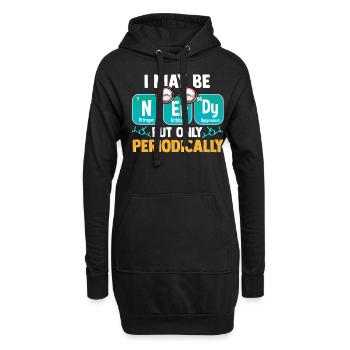 Nerd Periodensystem - Hoodie-Kleid - Schwarz - Vorne
