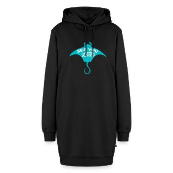 Biologie marine - Sweat-shirt à capuche long Femme - noir - Devant