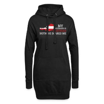 Nichts macht mir Angst Österreichischer Ehemann - Hoodie-Kleid - Schwarz - Vorne
