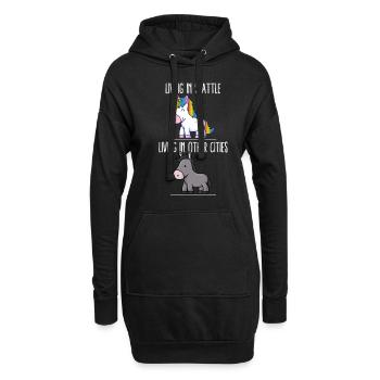 Leben in Seattle Pride Washington Einhorn Love - Hoodie-Kleid - Schwarz - Vorne