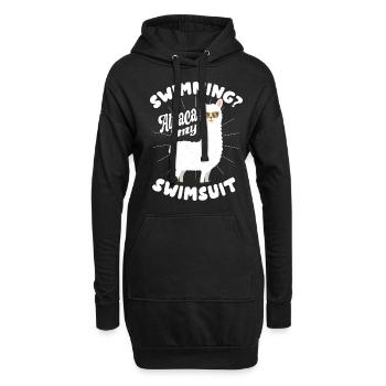 Schwimmendes Alpaka Mein Badeanzug Camelid Mammal - Hoodie-Kleid - Schwarz - Vorne