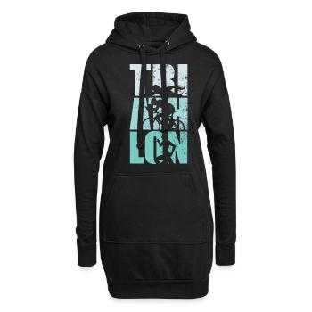 Marathon Läufer Laufen Joggen Triathlon Sportler - Hoodie-Kleid - Schwarz - Vorne