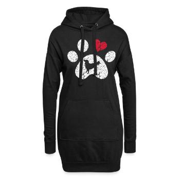 Hund, bester Feund Hundebesitzer Mann, Frau Hunde - Hoodie-Kleid - Schwarz - Vorne