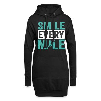 Marathon Läufer Laufen Joggen Triathlon Sportler - Hoodie-Kleid - Schwarz - Vorne