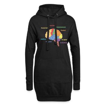Gehirn Diagramm Neurologie Wissenschaft - Hoodie-Kleid - Schwarz - Vorne